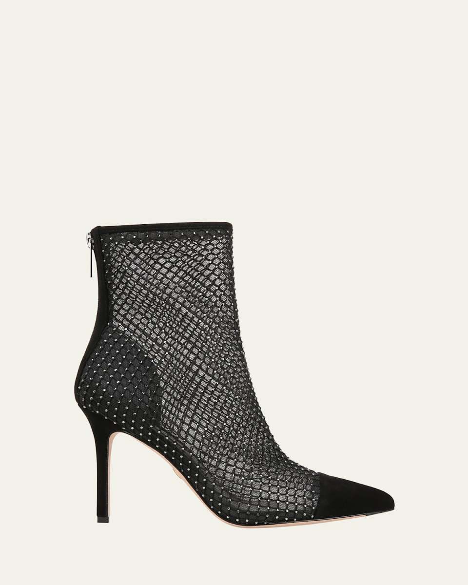 Lisa Strass Net Mesh Stiletto Booties